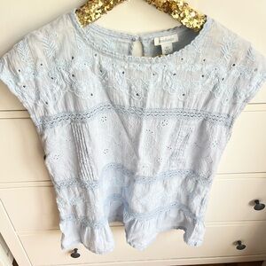 Sundance Floral Lace Eyelet Blouse